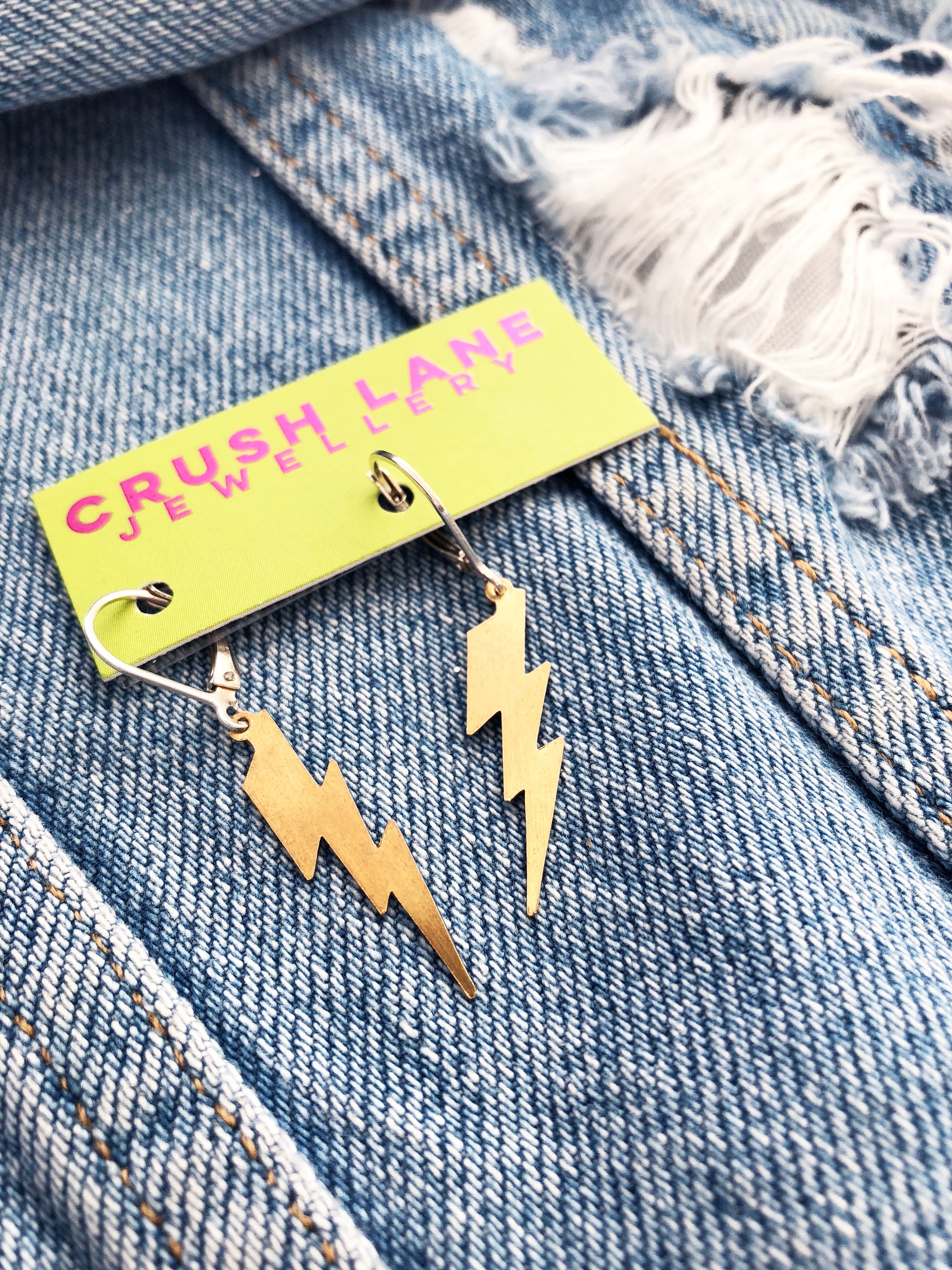 Lightning Bolt Dangle Earrings