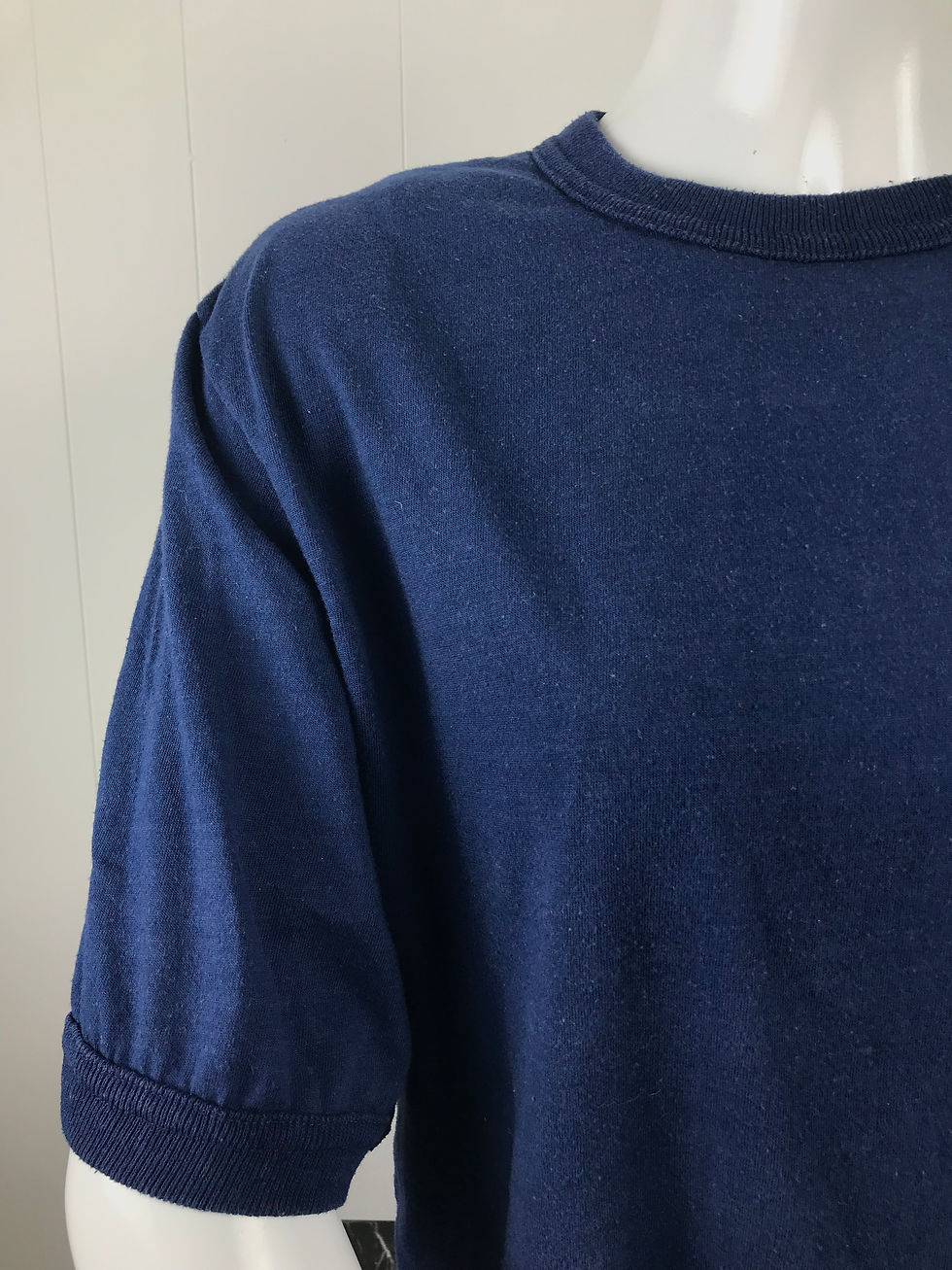 Miniature : T-shirt bleu marine vintage à motif ringer