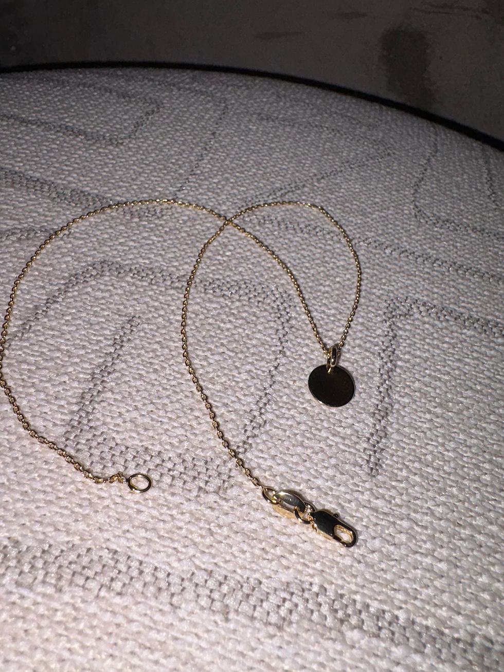 Thumbnail: 18k Gold Filled Plain Disc Pendant Necklace