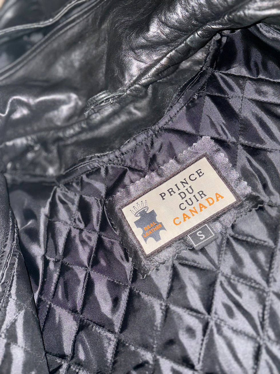 Miniature : Vintage Black Genuine Leather Prince du Cuir Jacket S