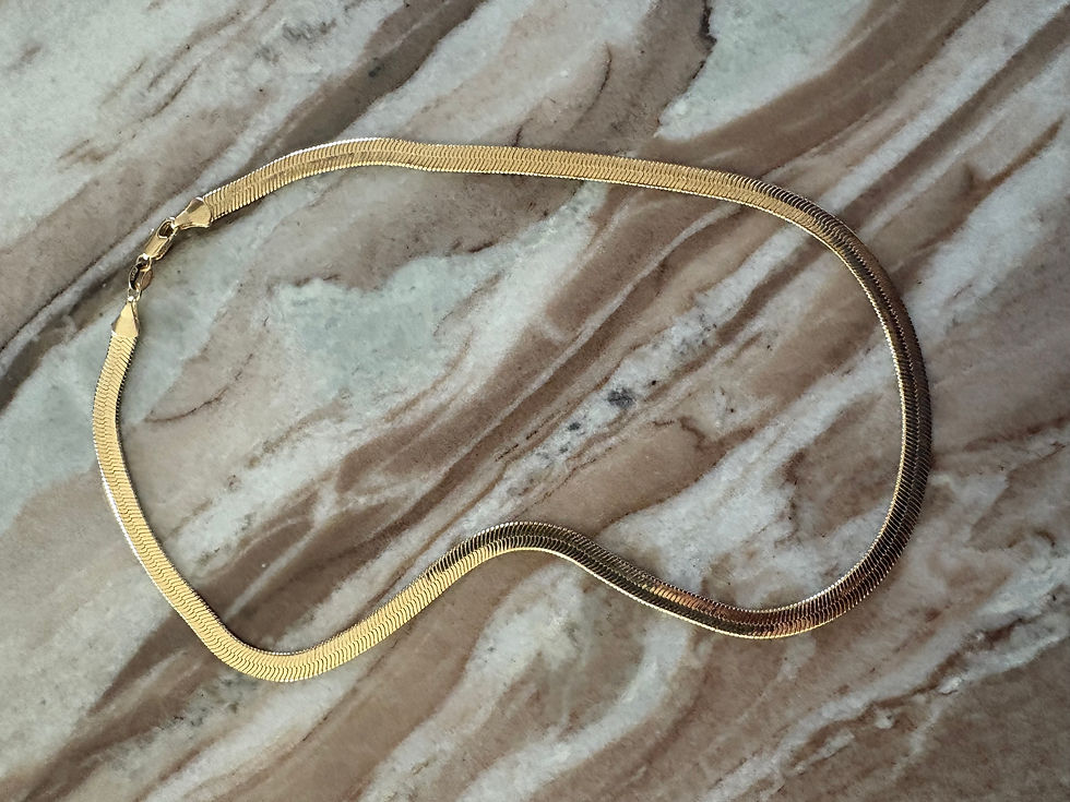 Thumbnail: 18K Gold Filled Herringbone Chain 6mm