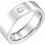 Miniature : Bague plate en or 14 carats avec diamants