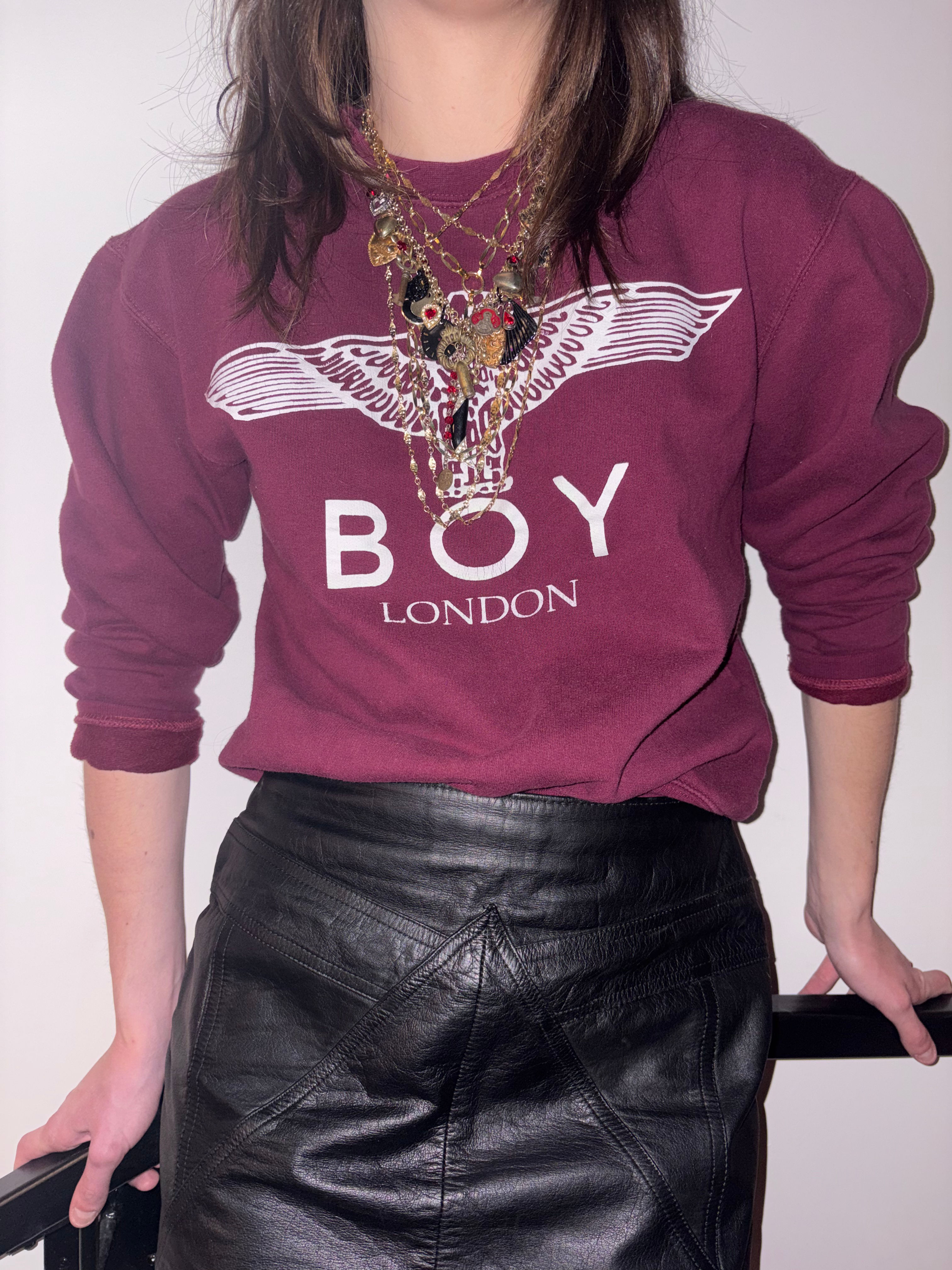 Vintage Boy London Burgundy Crewneck Sweatshirt
