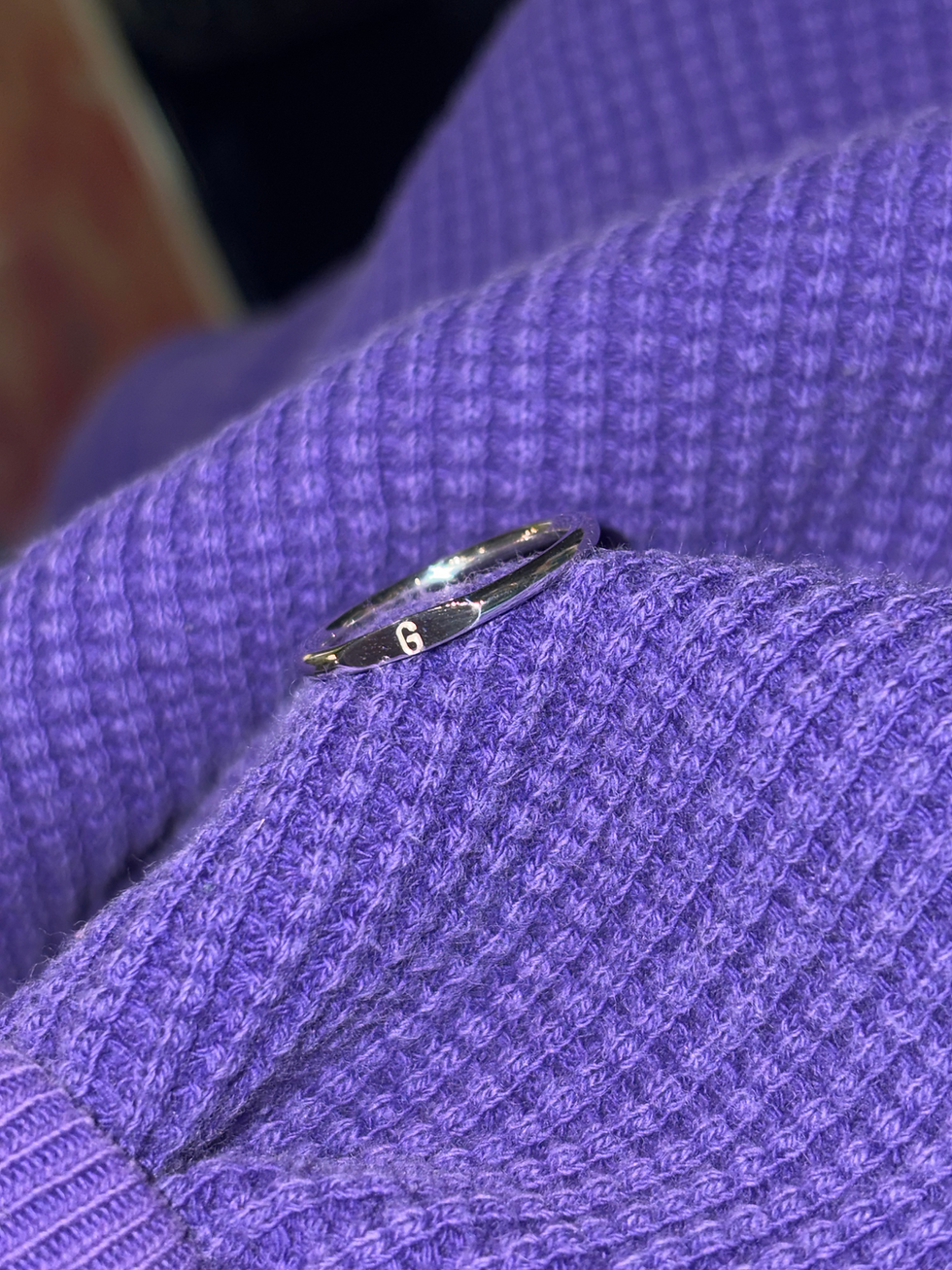 Thumbnail: Silver Round Wire Stacking Initial Ring