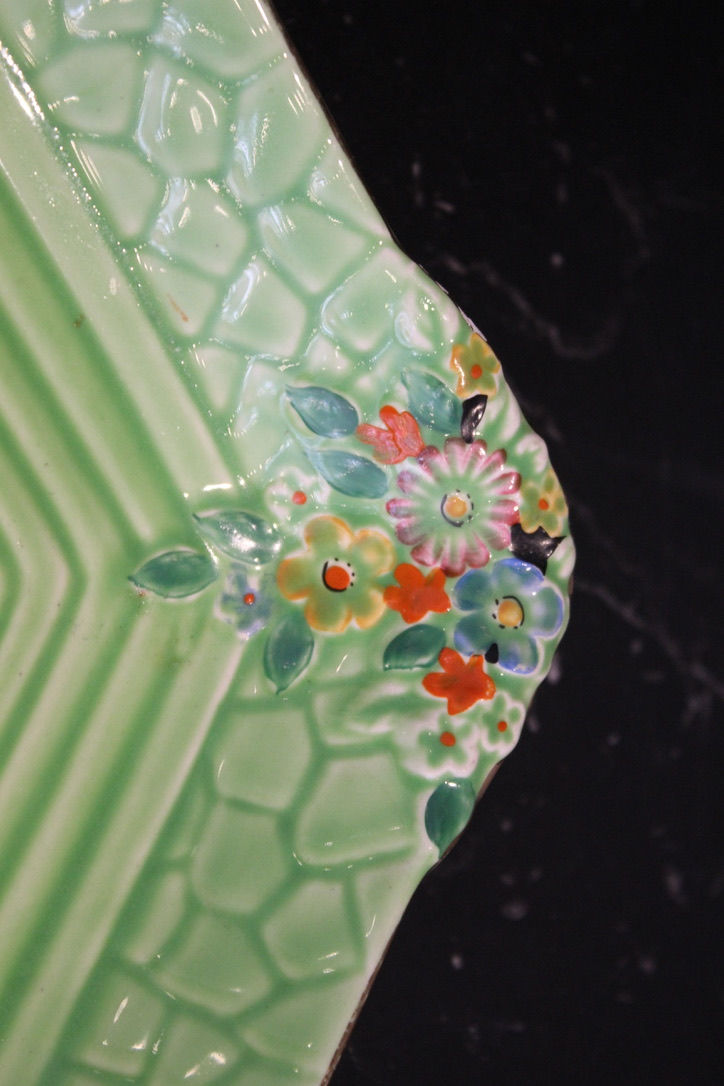 Thumbnail: 'Crown Devon' Green Dish with Floral Detail