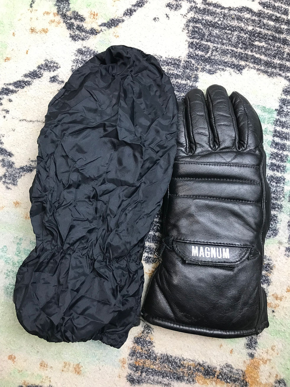 Miniature : Gants de ski vintage en cuir véritable « Magnum »