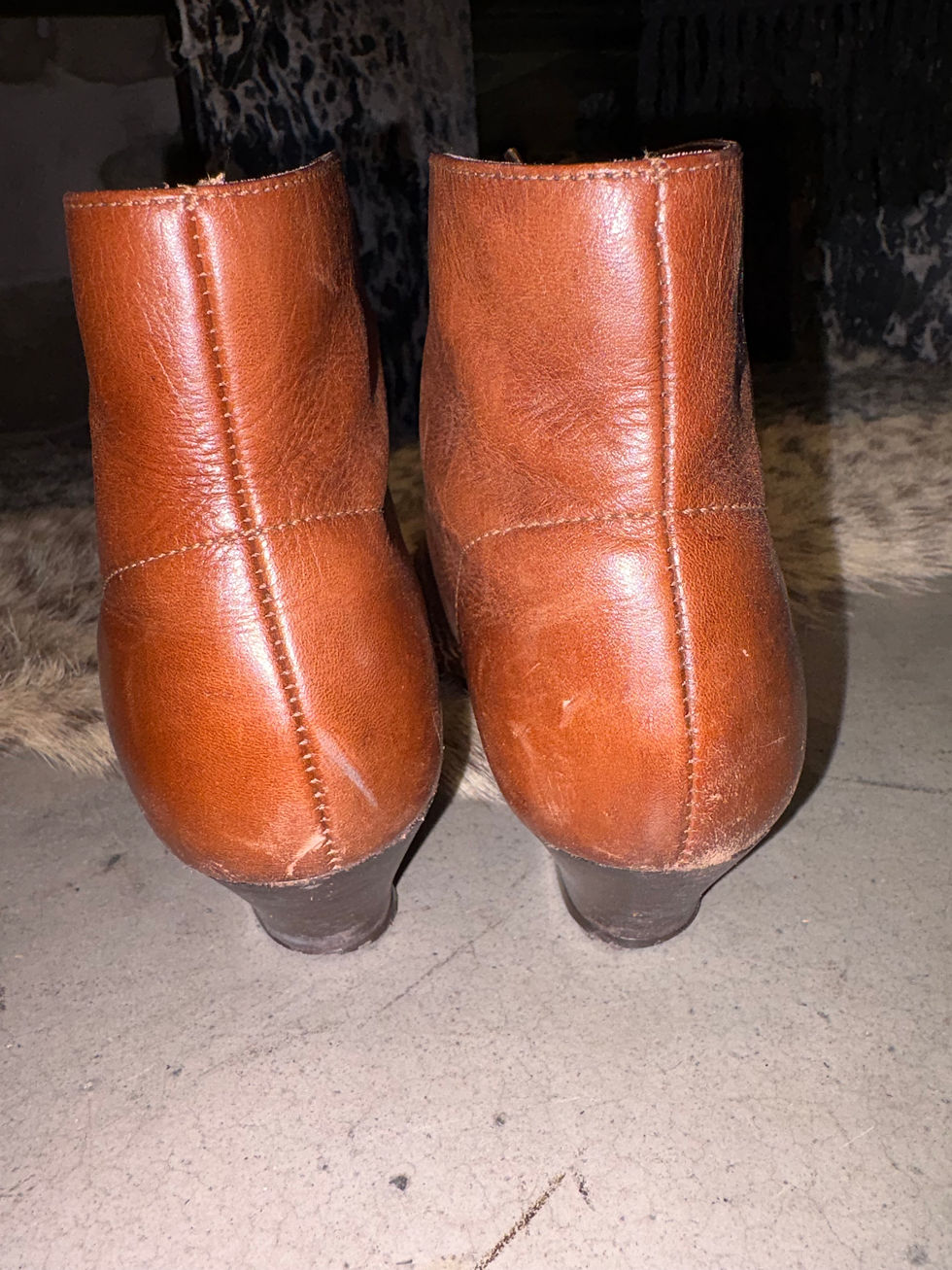 Thumbnail: Vintage Nicole 'Leah' Brown Leather Textures Boots 8
