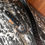 Thumbnail: Vintage Chunky Black and Metallic Genuine Leather Belt 35.5"- 39.5"