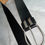 Miniature : Ceinture vintage en cuir véritable noir avec matériel argenté épais, taille 30" - 35"