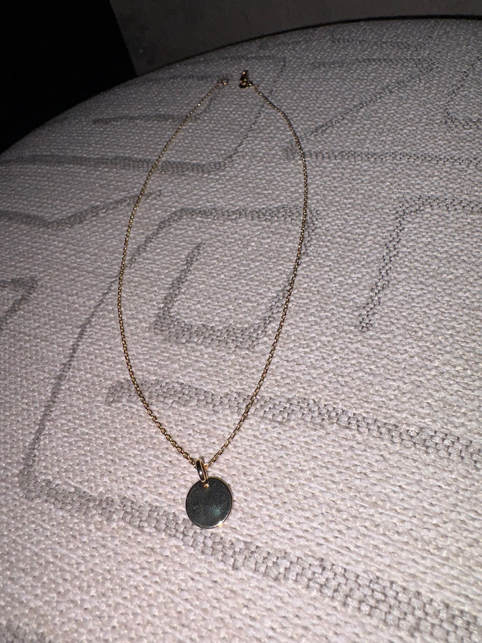 Thumbnail: 18k Gold Filled Plain Disc Pendant Necklace