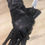 Thumbnail: Vintage Prestige Black Genuine Leather Gloves with Stripe Detail