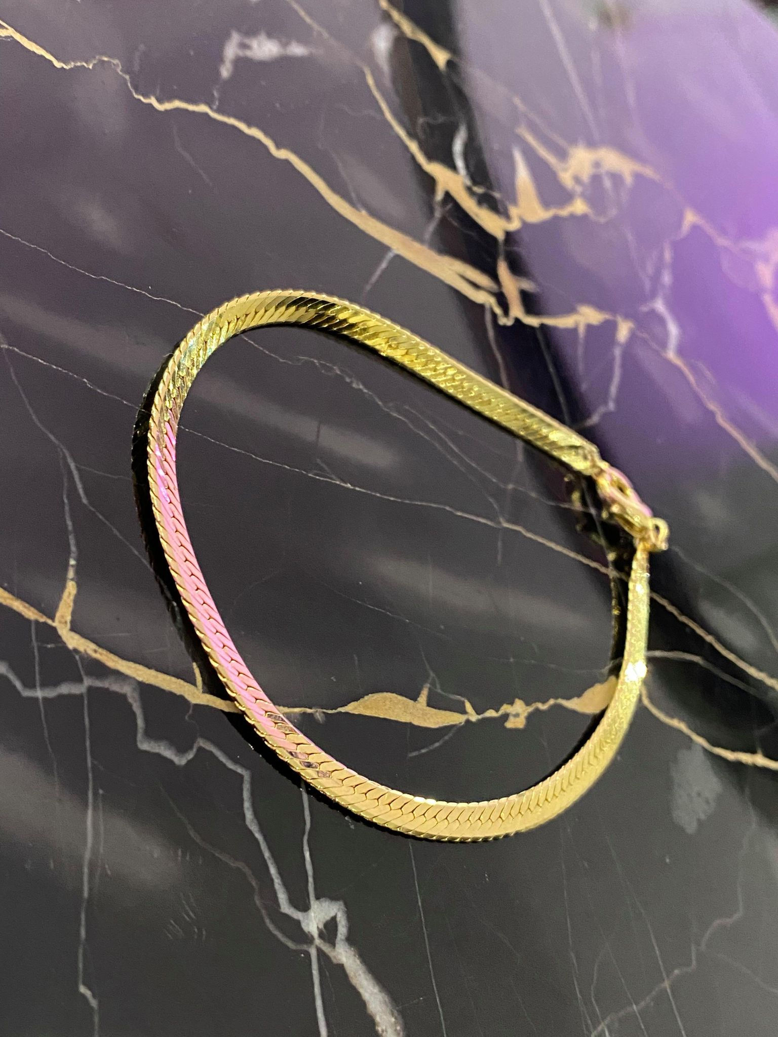 Vintage Gold Herringbone Bracelet