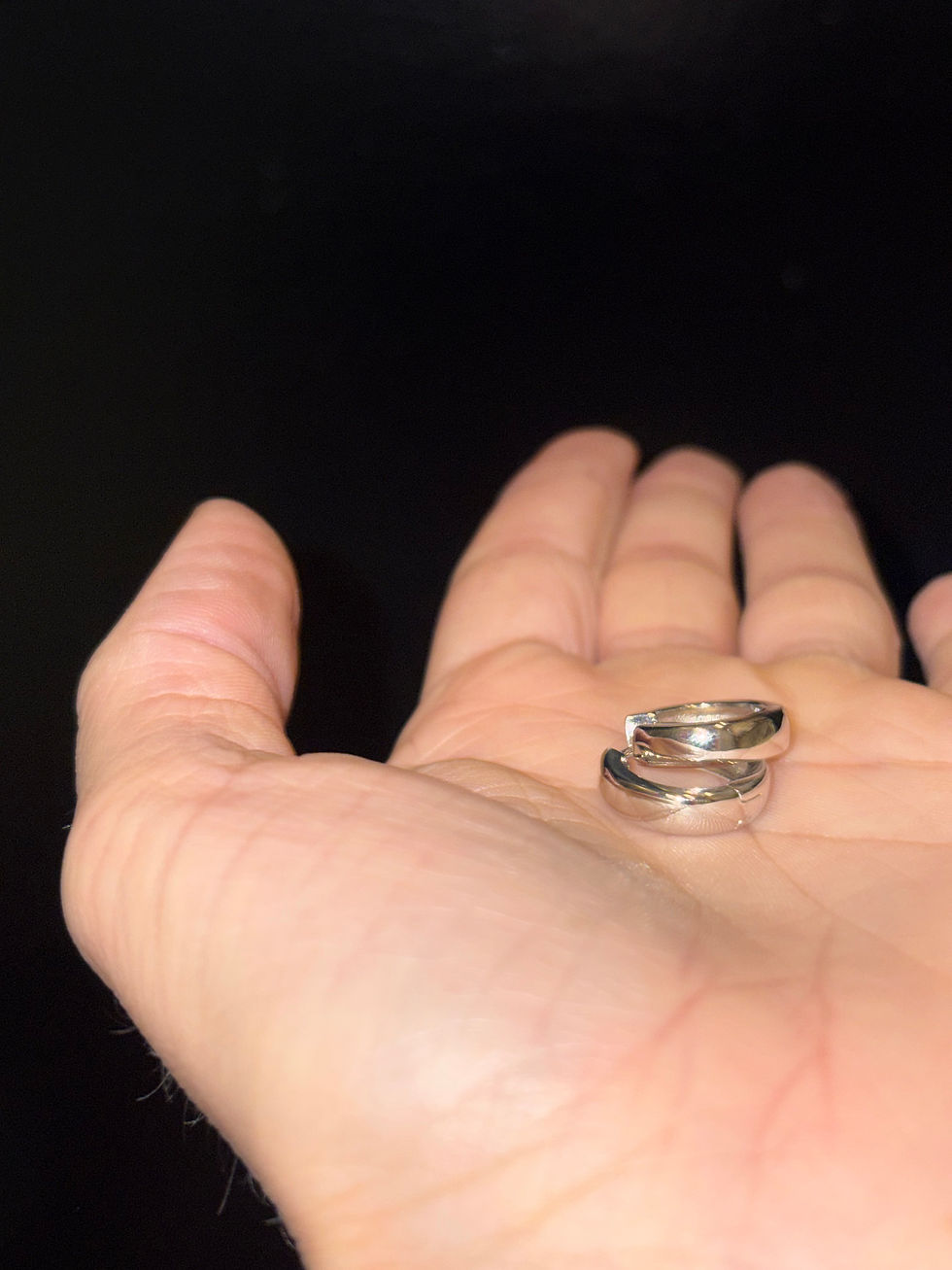 Thumbnail: Silver Clicker Huggie Hoops