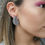 Miniature : Boucles d'oreilles à motif cachemire ondulé gris