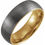 Miniature : Bague demi-ronde en or jaune 18 carats et tungstène