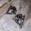 Miniature : Vintage Silver Tone Triangular Deco Studs