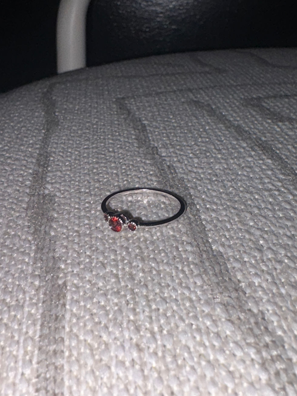 Thumbnail: Silver Boho Tri Gemstone Ring