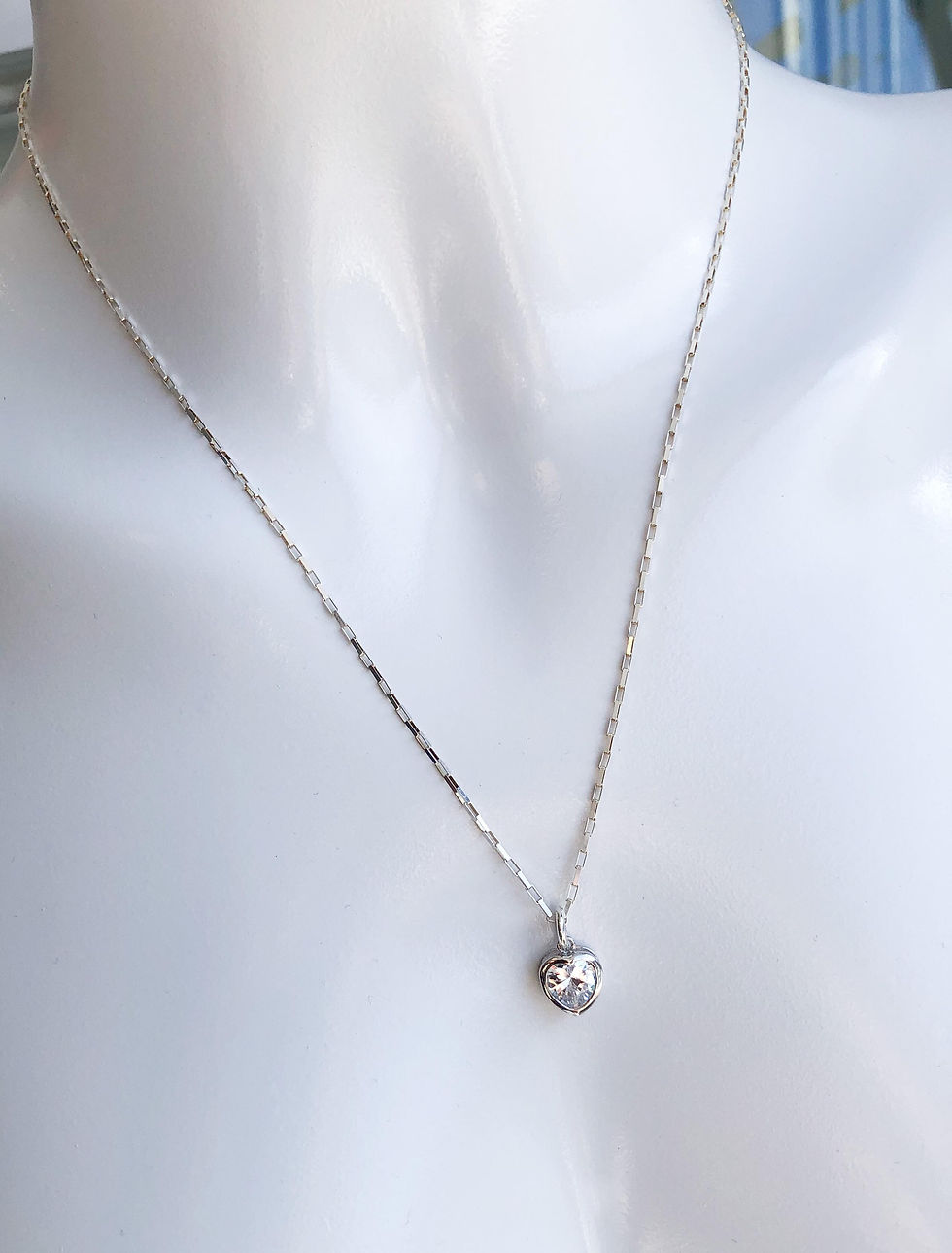 Miniature : Collier coeur en argent massif