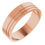 Miniature : Bague rainurée en or 14 carats
