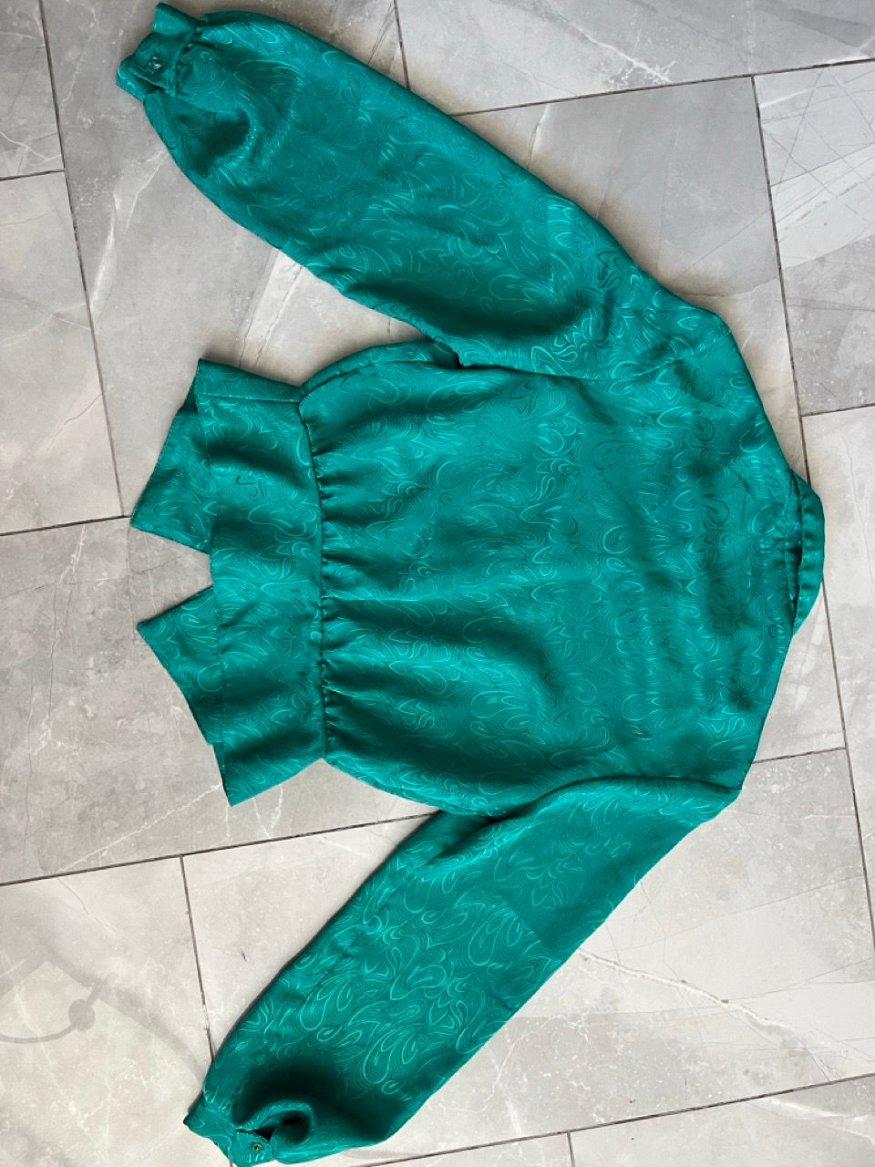 Thumbnail: Vintage Melons Green Paisley Blouse