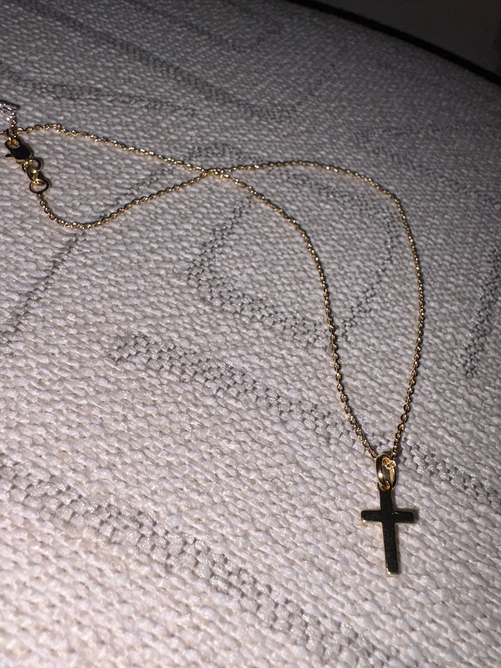 Miniature : 18k Gold Filled Mini Cross Charm Necklace