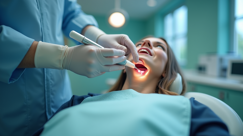 Close-up view of advanced laser dental equipment at a clinic