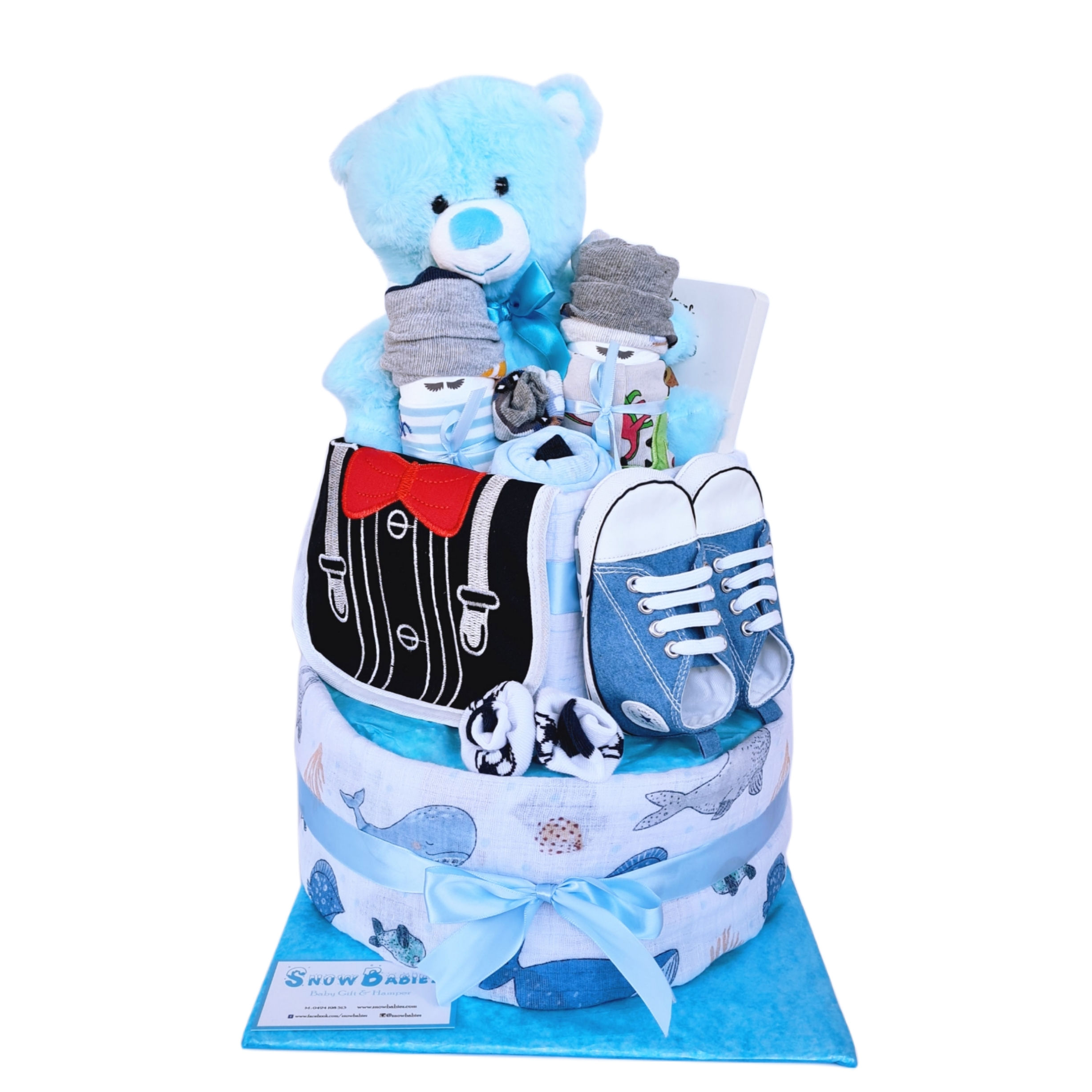 SnowBabiez Deluxe Nappy Cake - Boy