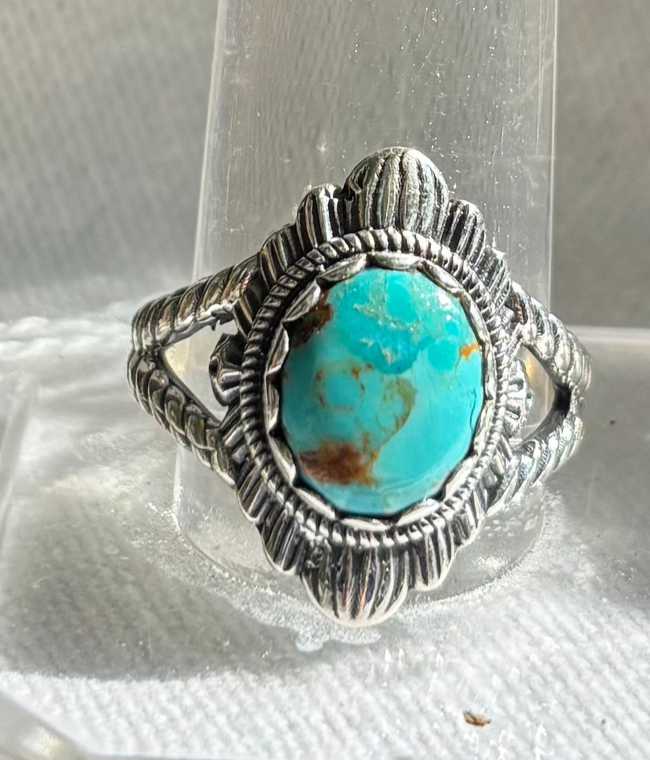 Kingman Turquoise, 925 Sterling Silver Ring Size 9