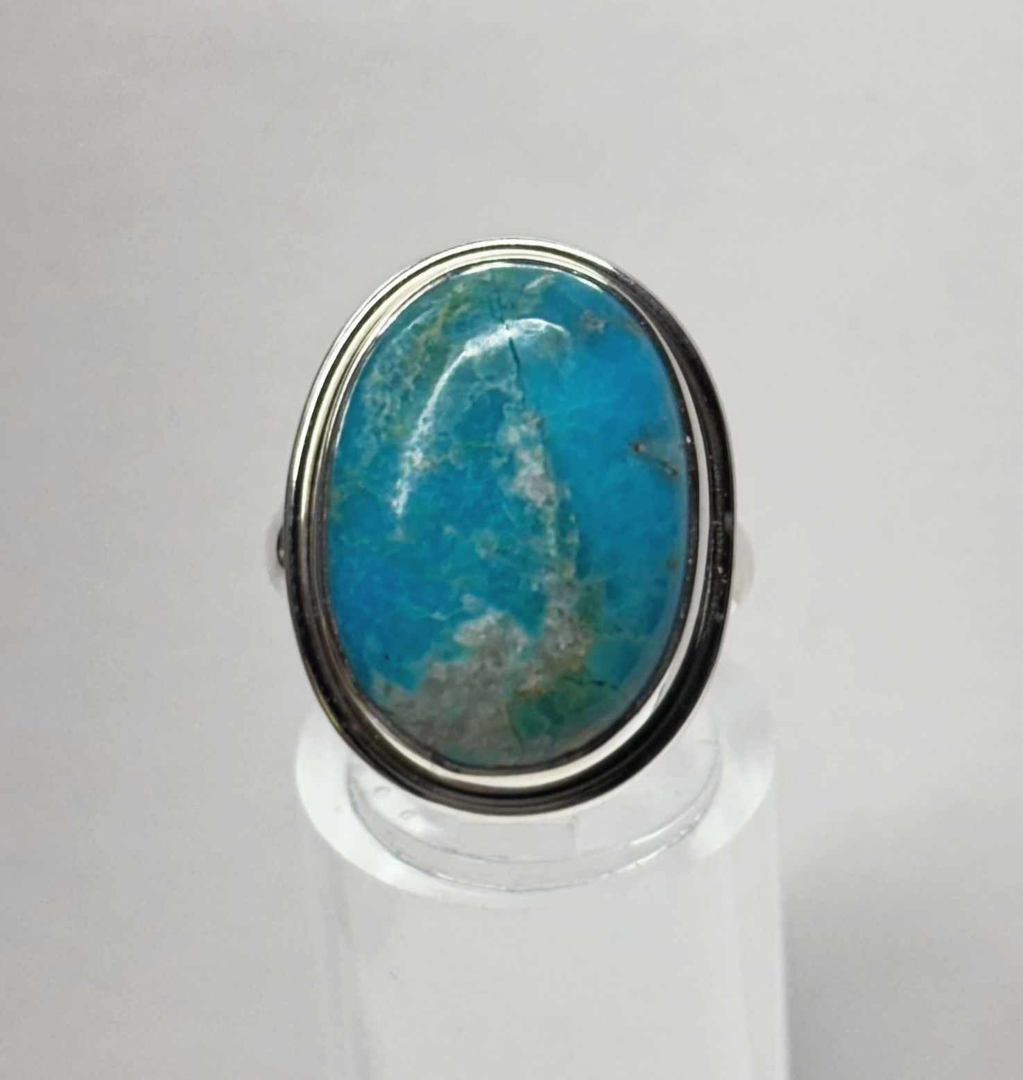 Kingman Turquoise, 925 Sterling Silver Ring Sz 7
