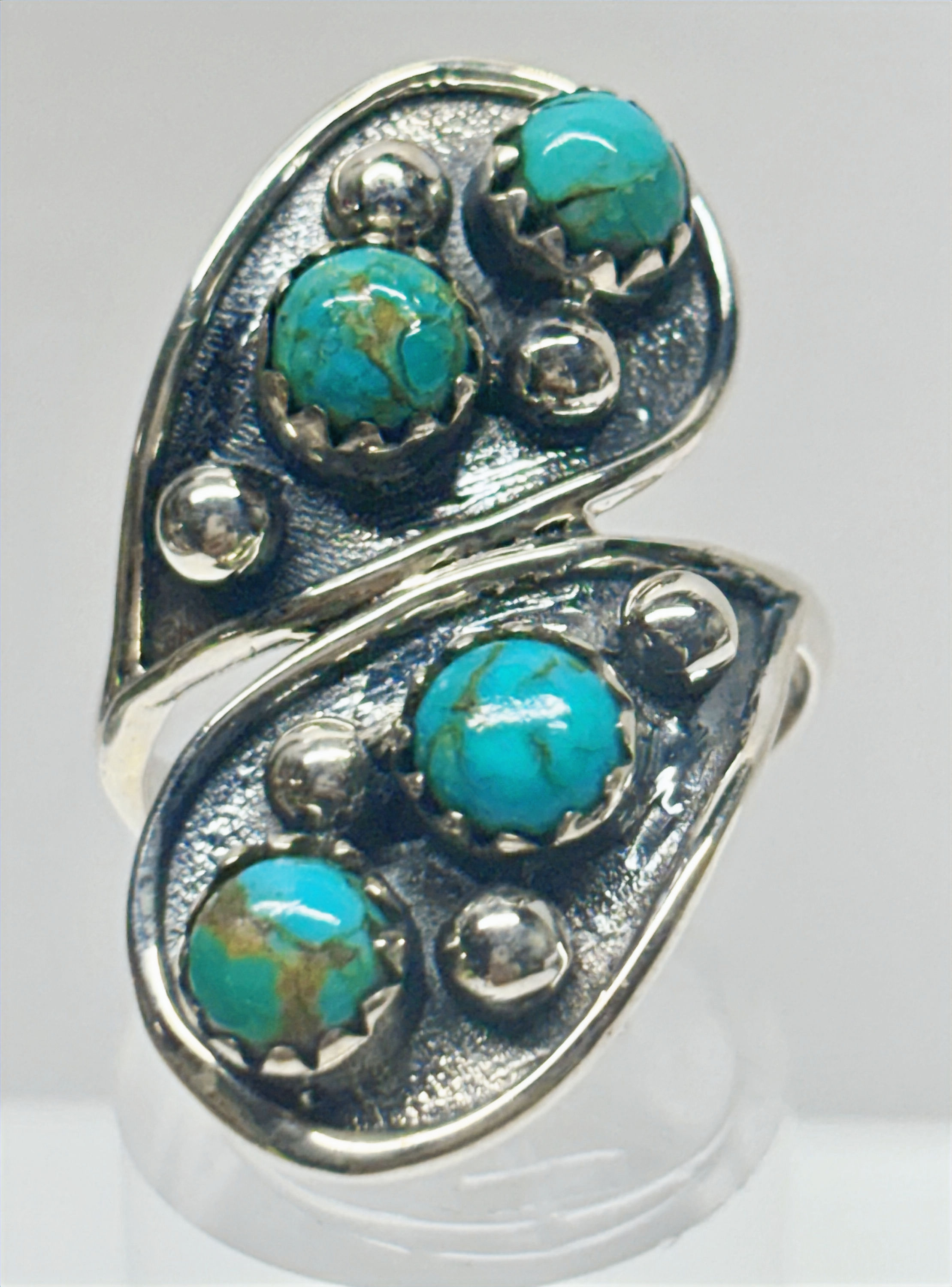 Kingman Turquoise , 925 Sterling Silver Ring Sz