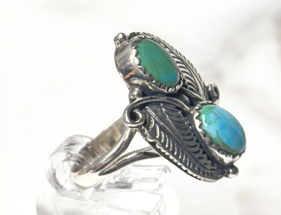 Thumbnail: Kingman Turquoise, 925 Sterling Silver Ring Sz 6.75