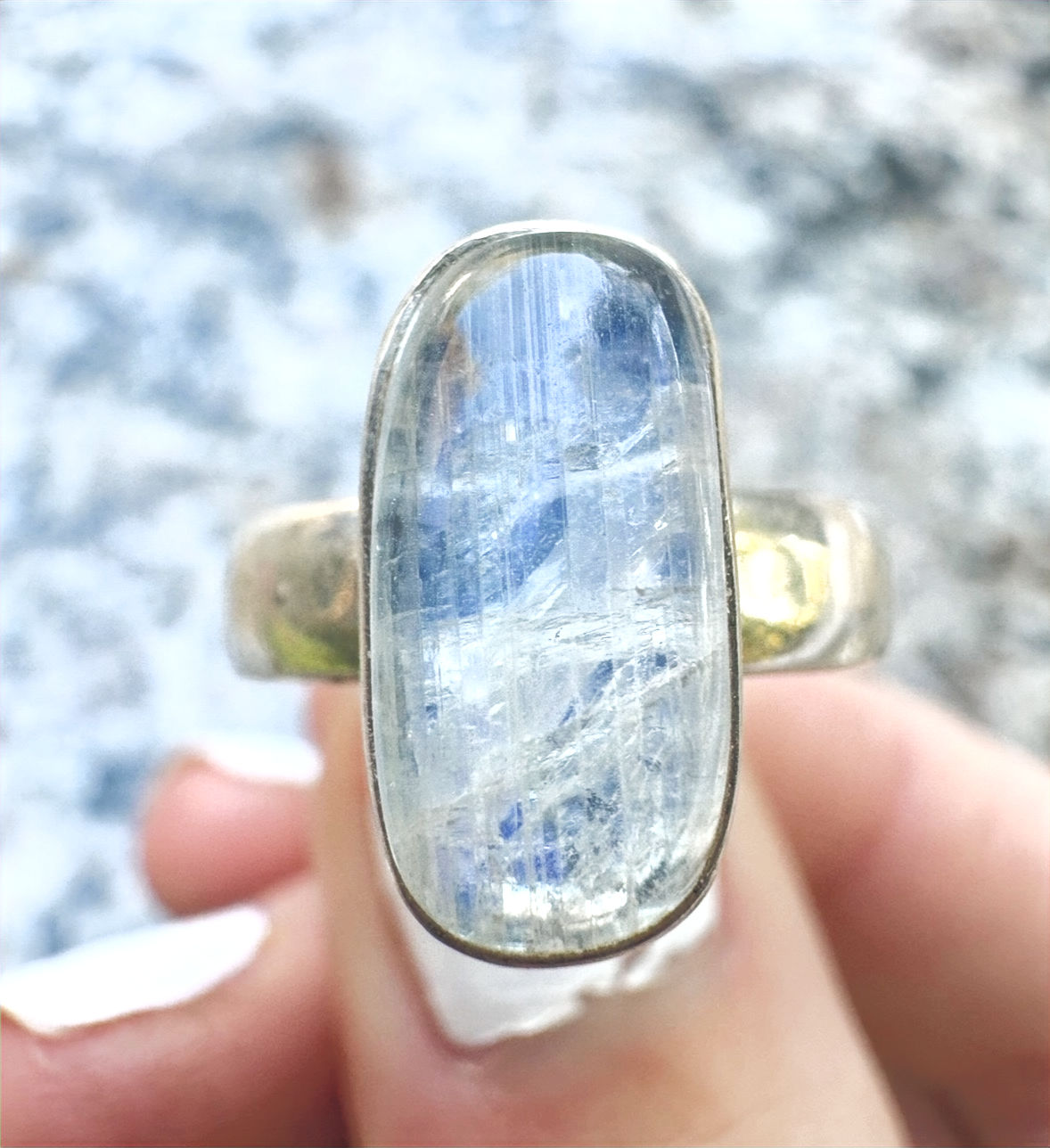 Moonstone, 925 Sterling Silver Ring Sz 6