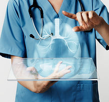 A professional pulmonologist providing online consultation and personalized respiratory care to a patient through a secure vi
