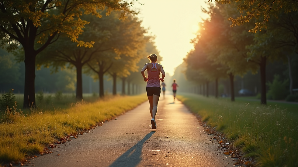 Wide angle view of a pathway commonly utilized by runners
