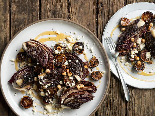 Asha Gomez's Caramelized Fig Salad with Radicchio and Hazelnuts