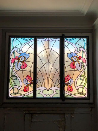 Art Nouveau glass stained glass restoration