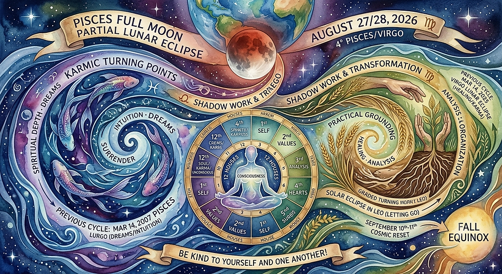 astrology blog about the full moon and eclipse in Pisces Virgo