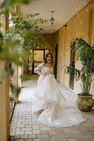 Happy Bride in her gown