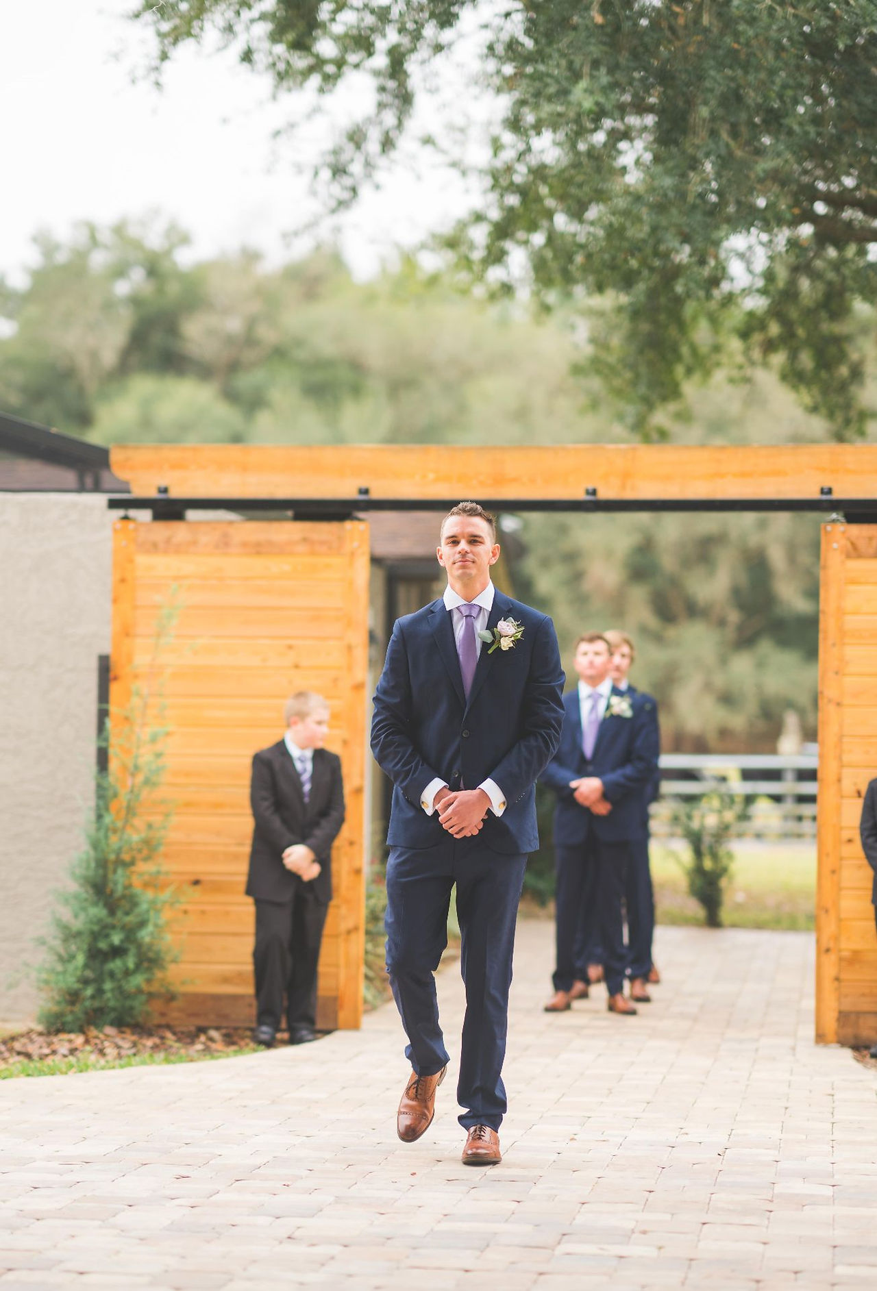 Groom down the aisle