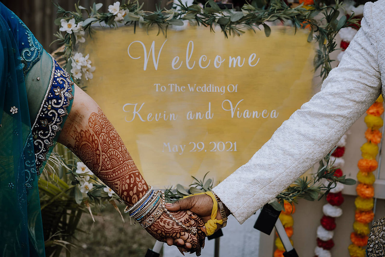 Hindu Wedding Welcome Sign