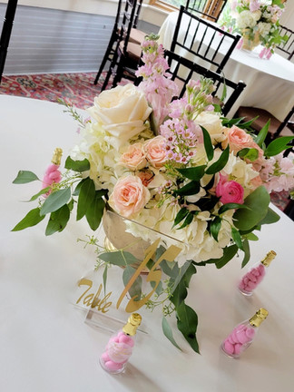 blush garden rose centerpieces