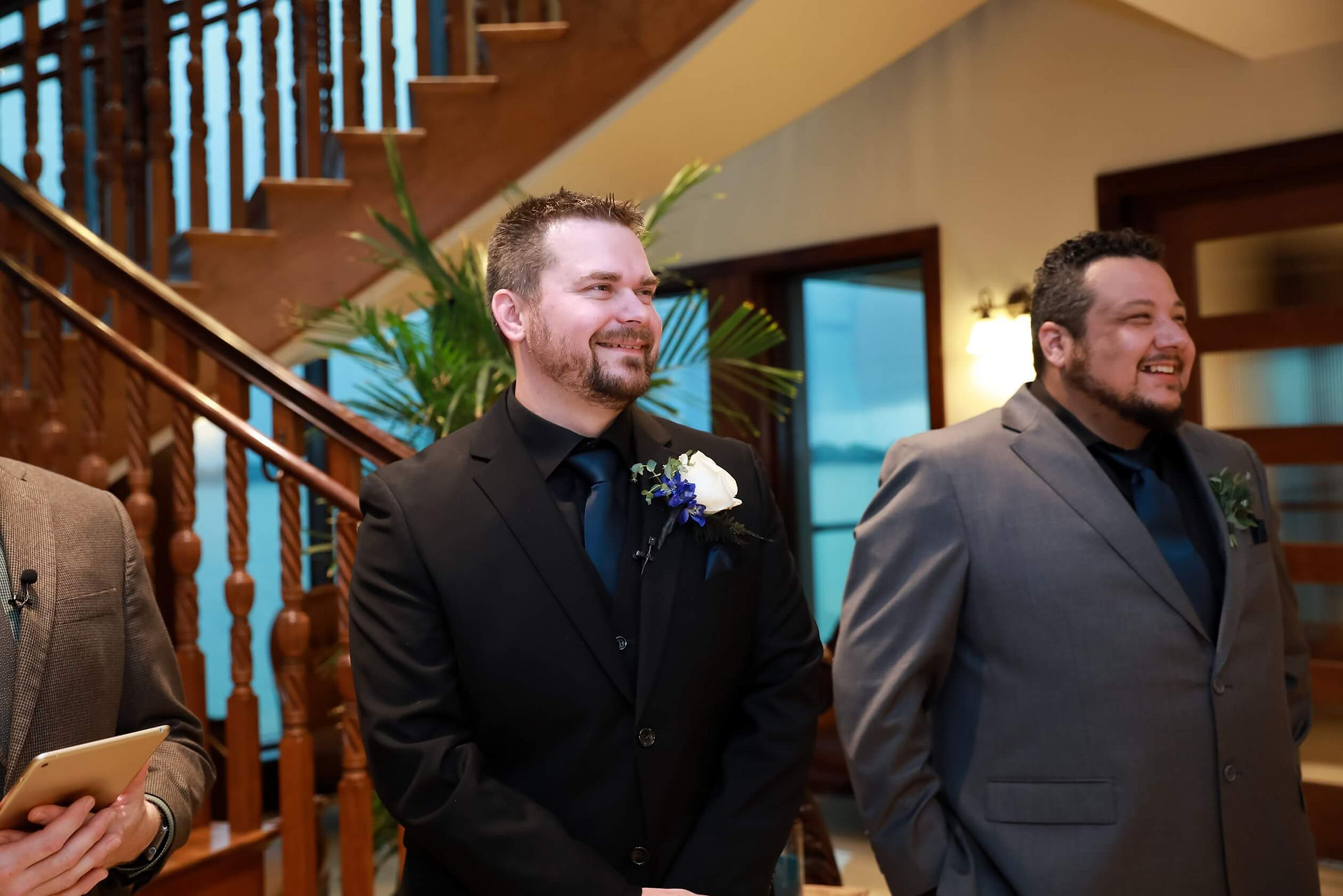 Groom during the ceremony