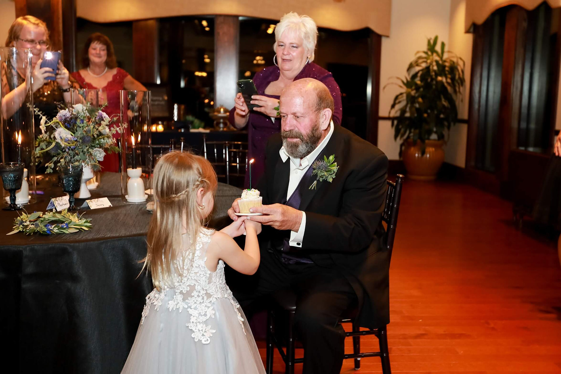 Flower Girl eating dessert