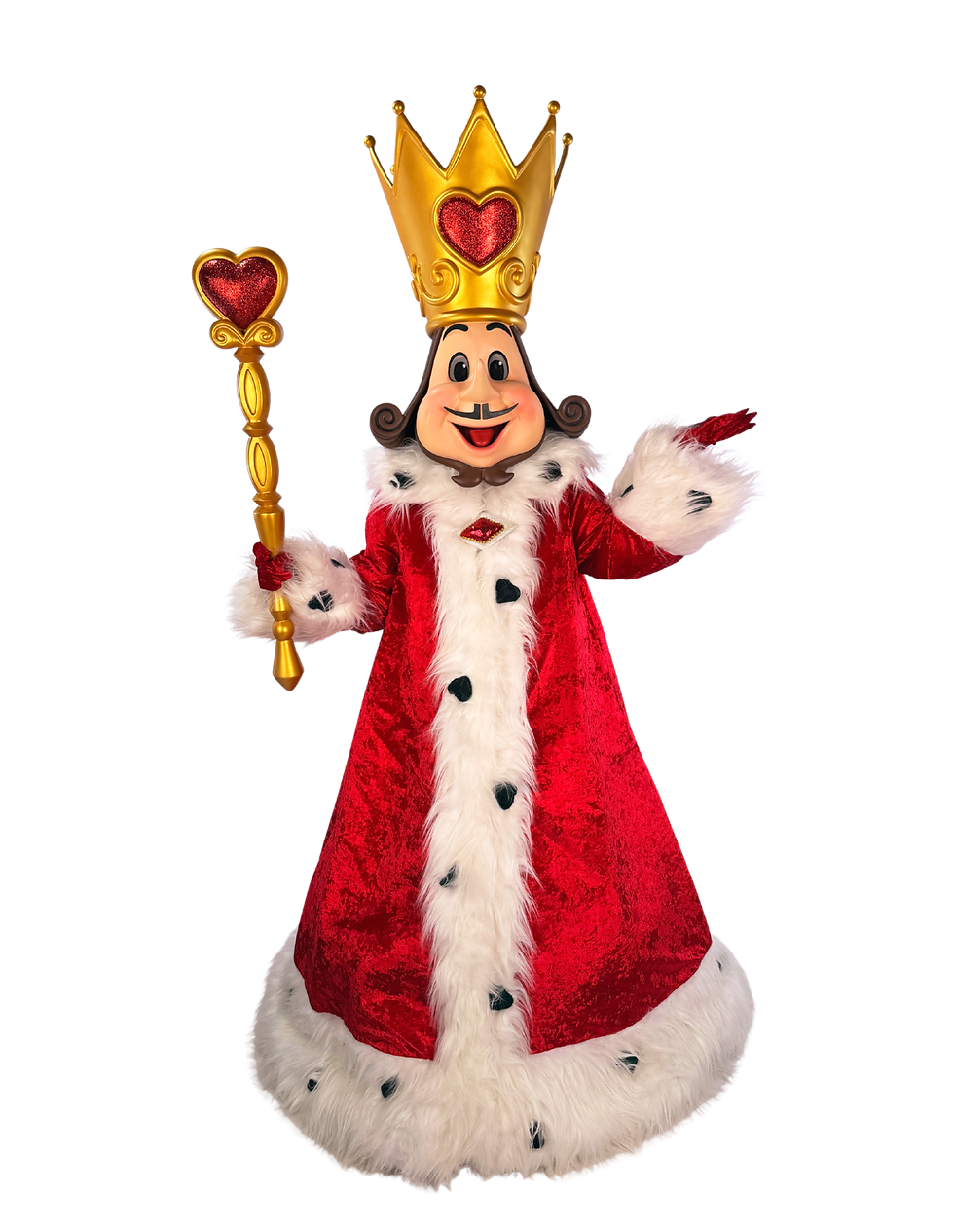 Mascotte Roi de Cœur animation événementielle rencontre avec le public univers Alice au Pays des Merveilles