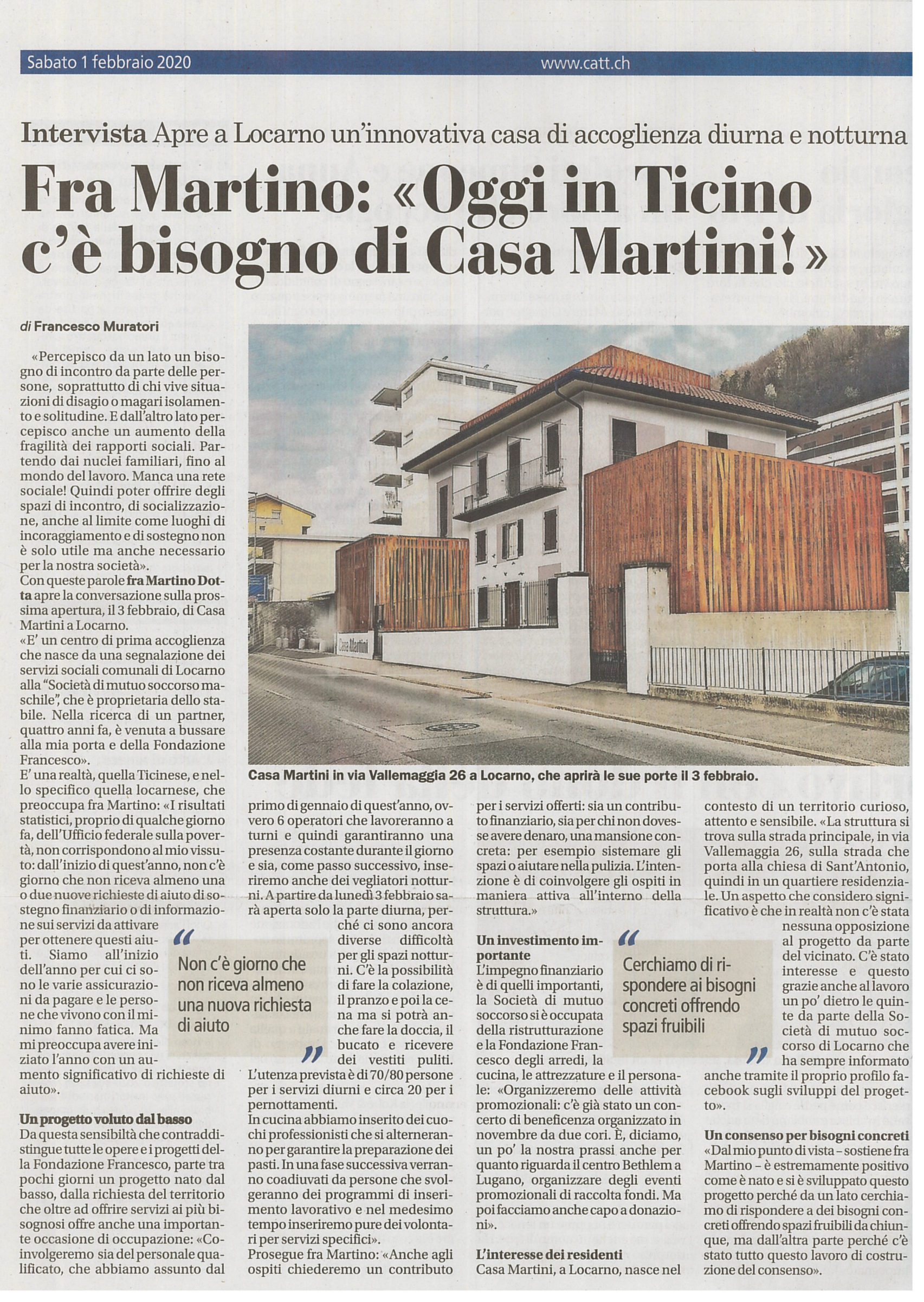 Corriere del Ticino 01.02.2020