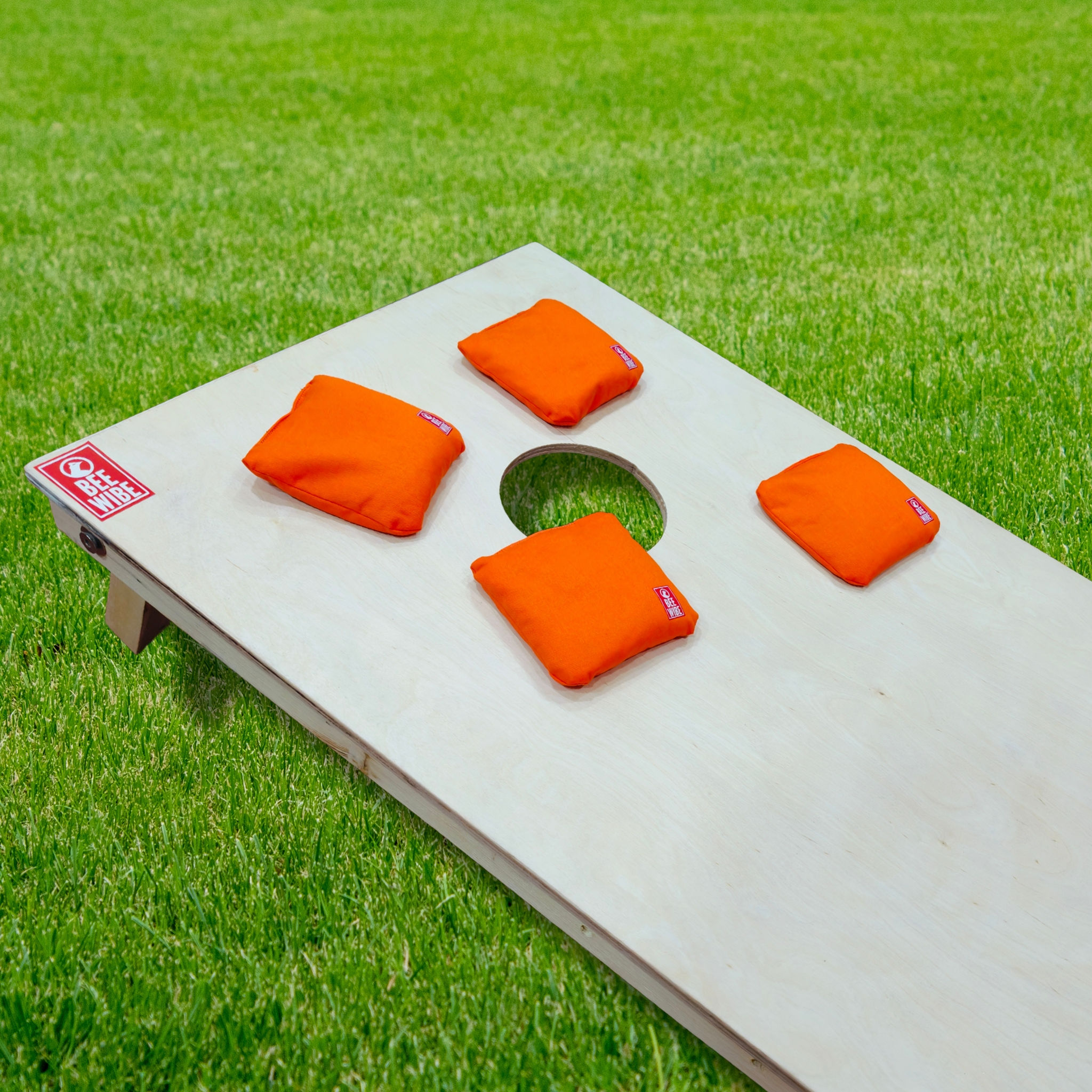 Beewibe Set of 4 Regulation Double Sided Cornhole Bags (Orange)