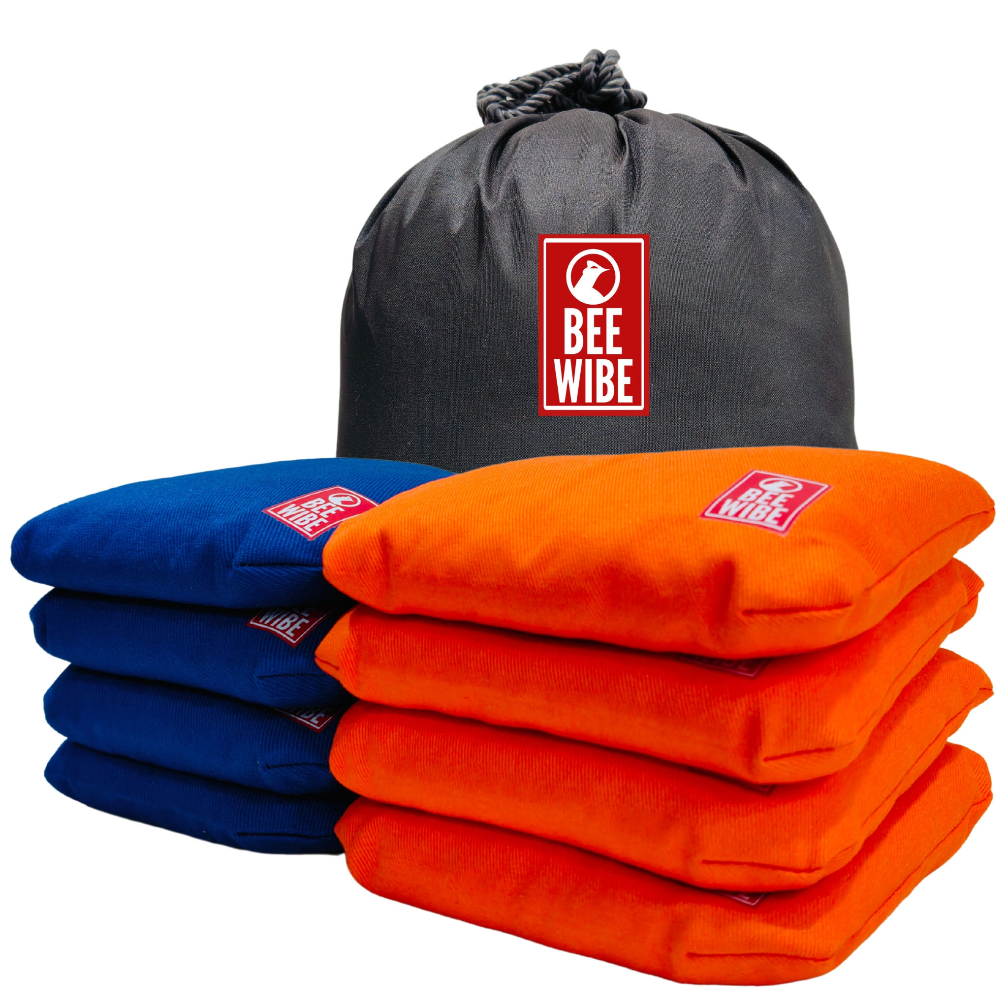 Beewibe Set of 8 Regulation Cornhole Bags (Orange/ Blue)