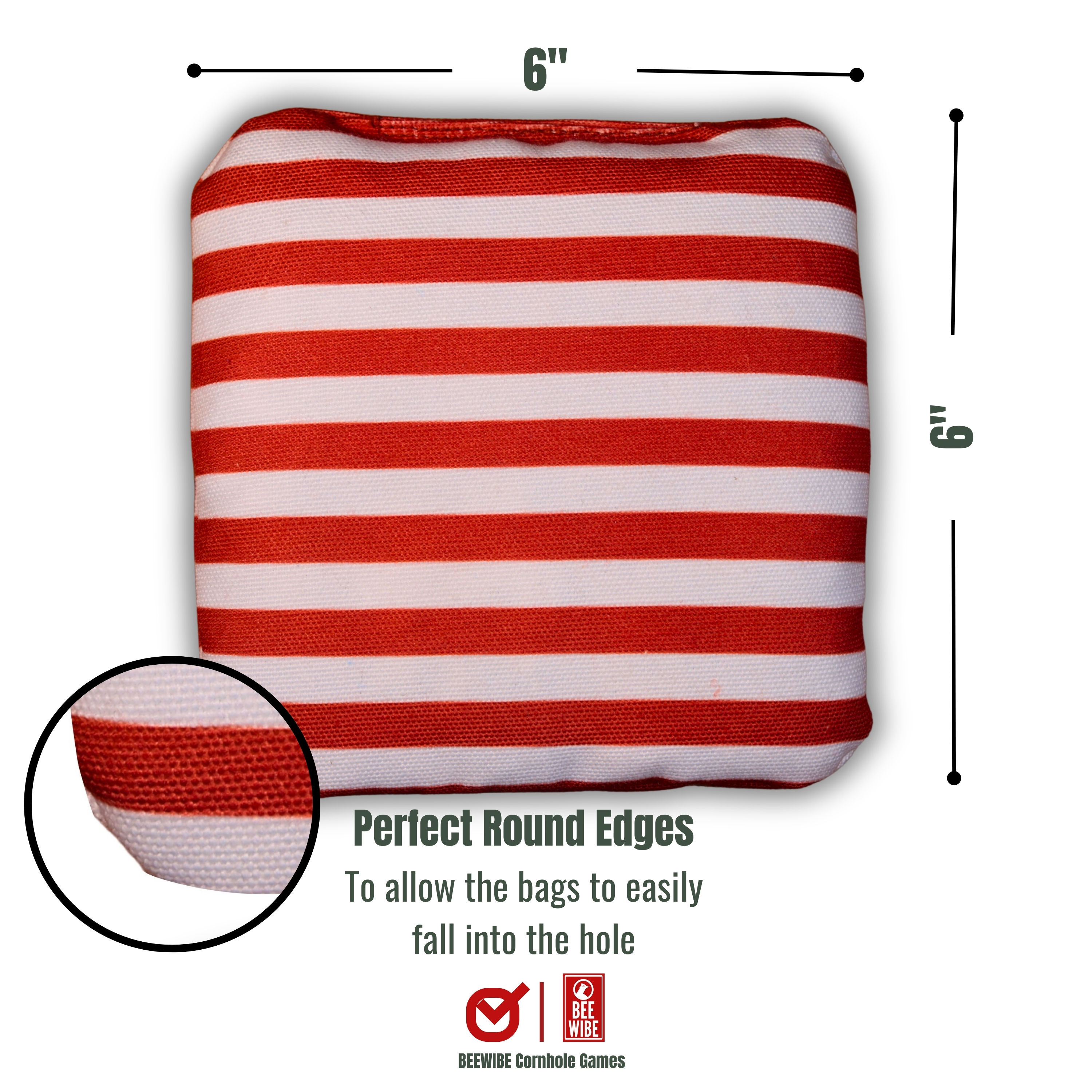 Beewibe Set of 4 Official Regulation Cornhole Bags (Freedom Stripes)