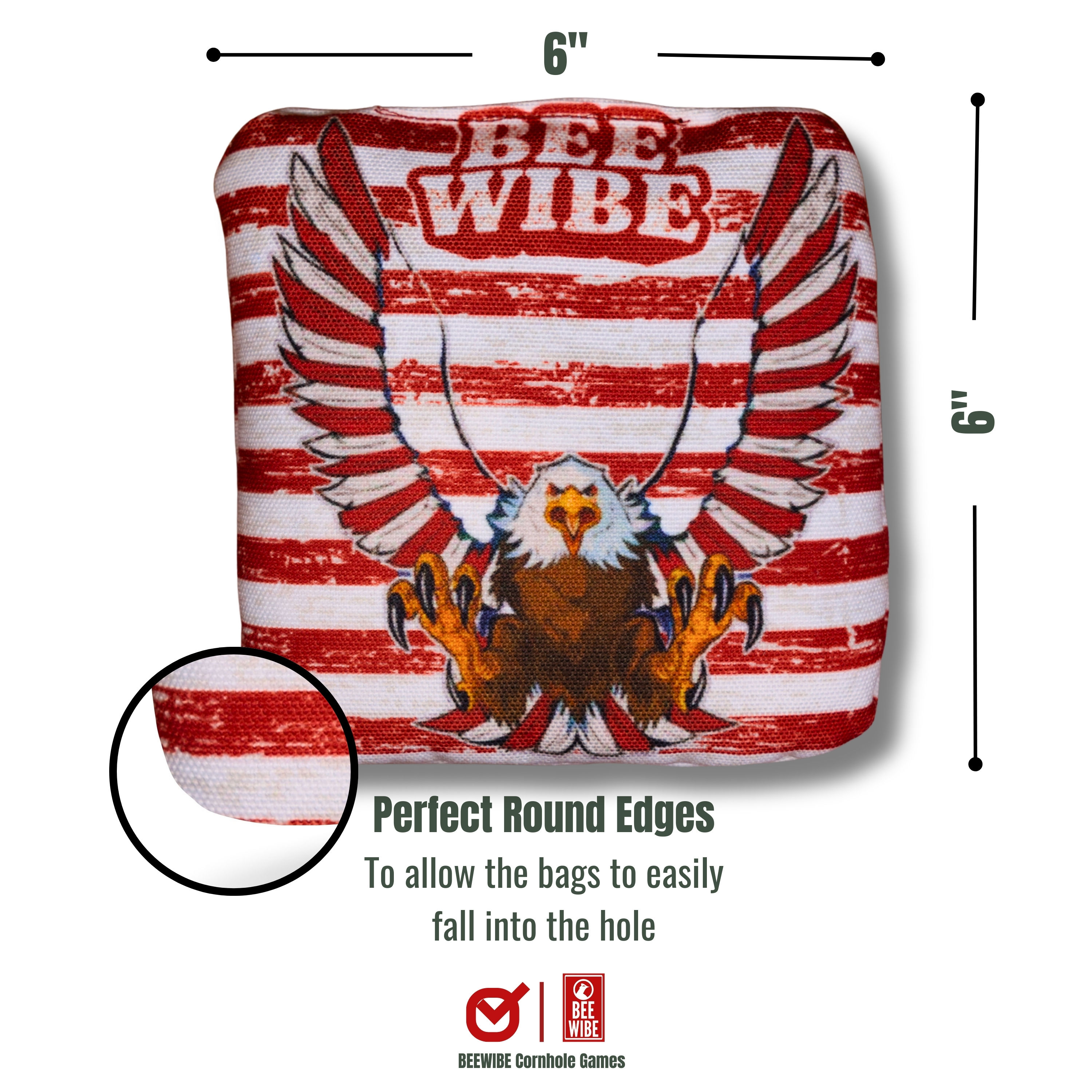Beewibe Set of 8 Official Regulation Cornhole Bags (Freedom Eagles)
