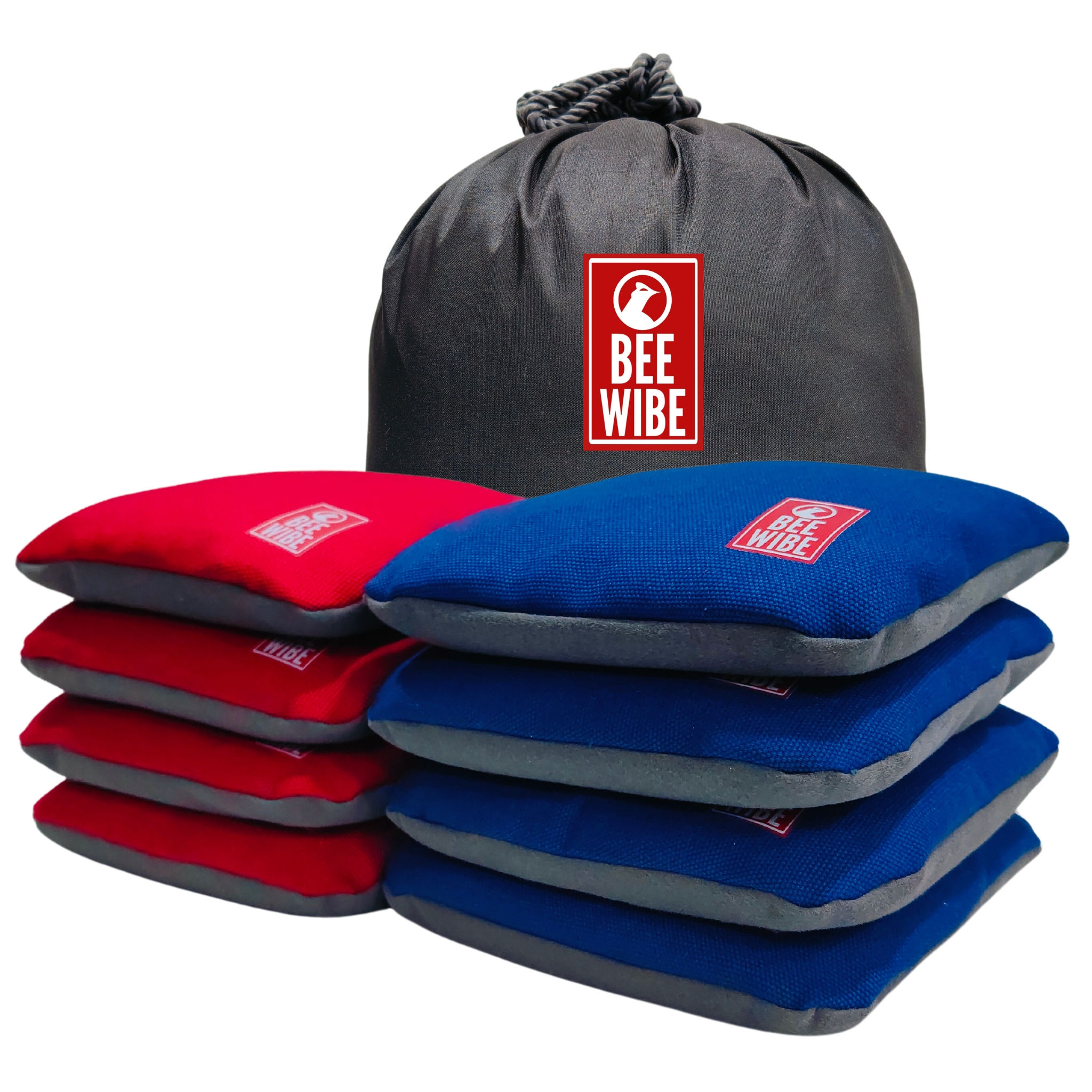 Beewibe Set of 8 Regulation Cornhole Suede Bags (Blue/Red)